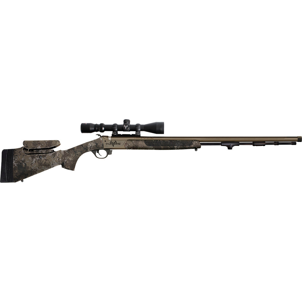 Traditions R53-746604534 Pursuit XT Pro w/Optics 50 Cal 26" Tungsten Cerakote Fluted/Threaded w/VAPR Twist Barrel, Veil Alpine Synthetic Stock w/Adj Cheek Piece & LOP 3.5-10x44mm Duplex