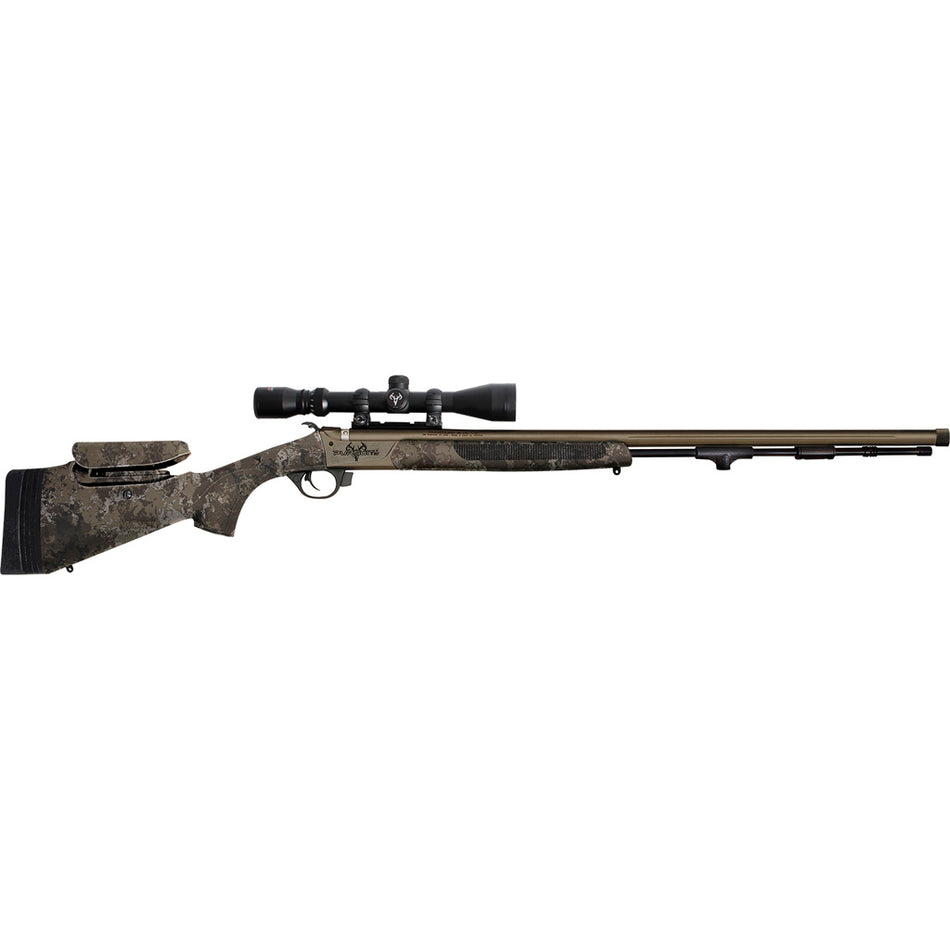 Traditions R53-746604534 Pursuit XT Pro w/Optics 50 Cal 26" Tungsten Cerakote Fluted/Threaded w/VAPR Twist Barrel, Veil Alpine Synthetic Stock w/Adj Cheek Piece & LOP 3.5-10x44mm Duplex