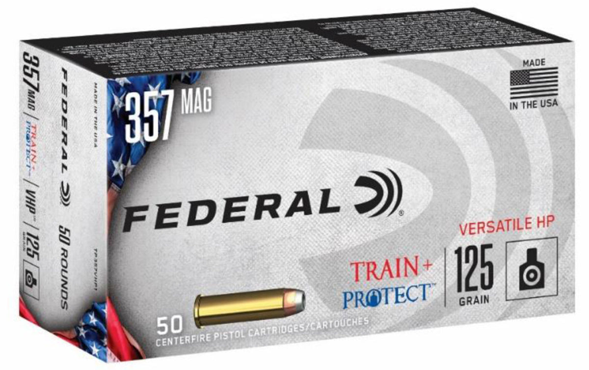 Federal .357 Magnum Train & Protect 125gr JHP Ammo