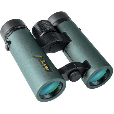 Alpen Wings Binoculars 8X34 Wide Angle, Open Bridge, BAK4 Glass, Green
