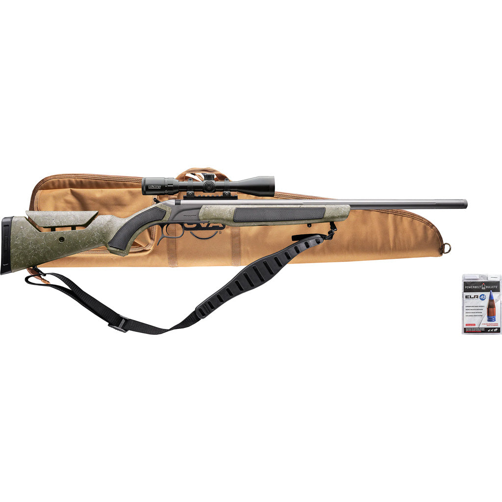 CVA PR3232NSCP Accura MR-X 45 Cal 26" Tungsten Cerakote Fluted Threaded Barrel, Drilled & Tapped Receiver, Adjustable Black/Gray Webbing Synthetic Stock, KonusPro 309x40mm IR w/BDC, Soft Rifle Case
