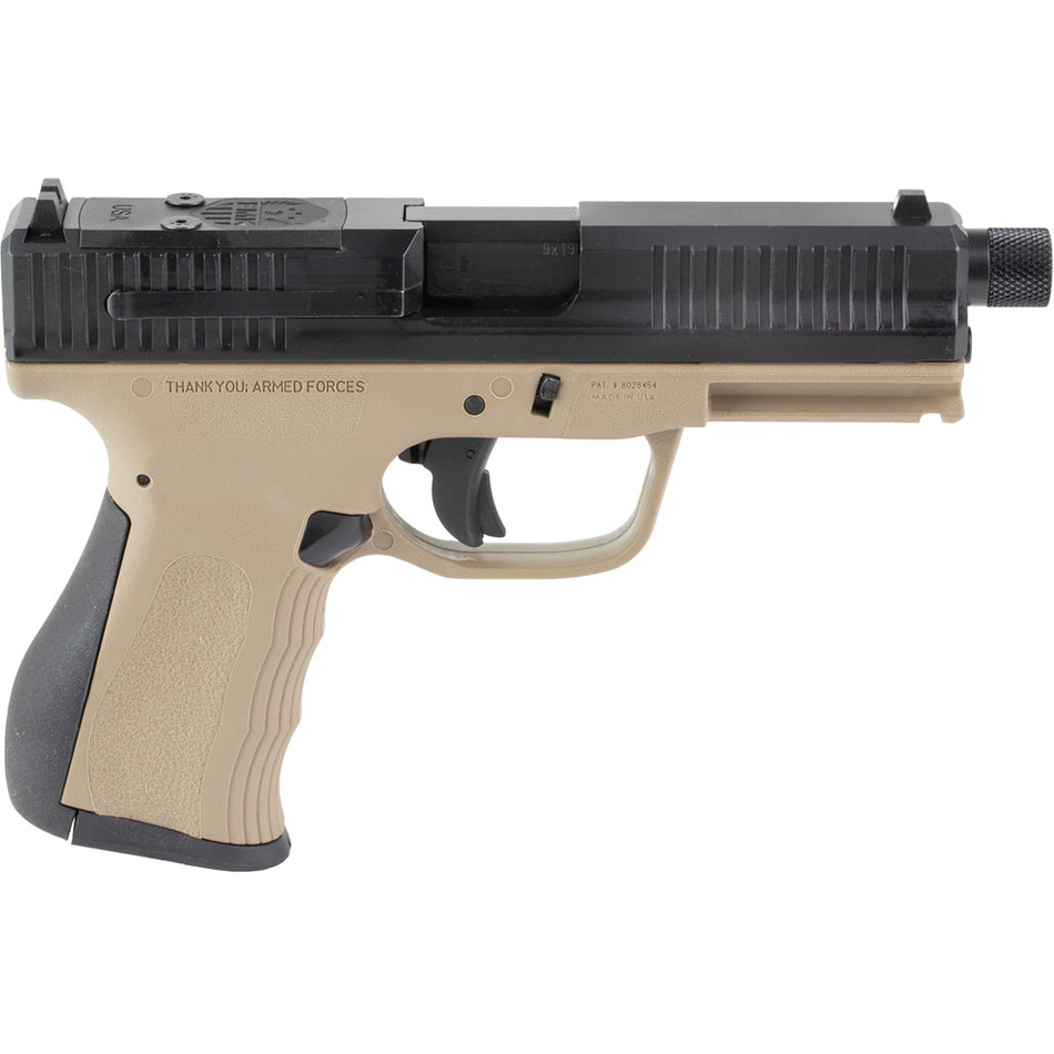 FMK G3 Threaded Barrel Pistol 9mm 4.5 in. Dark Earth w/ Glock Comp Sights 14 rd.
