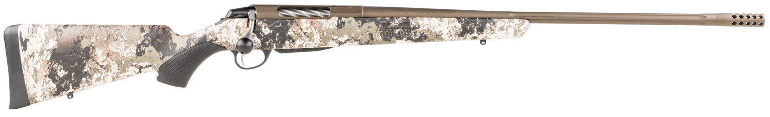 Tikka JRTXVW318 T3x Lite 270 Win 3+1 22.40" Midnight Bronze Cerakote Fluted Threaded Barrel, Drilled & Tapped Steel Receiver, Veil Wideland Fixed Synthetic Stock, Black Interchangeable Backstrap Grip