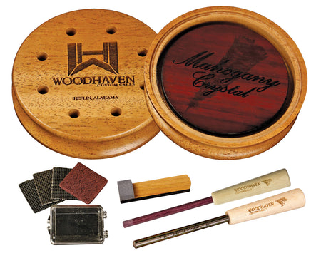 Woodhaven WH355 Mahogany Crystal Friction Call Attracts Turkeys Natural Glass/Wood
