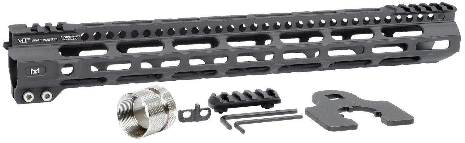 Midwest Industries MIULW15 Ultralight AR-15 Black Hardcoat Anodized Aluminum/Polymer 15" Picatinny/M-LOK