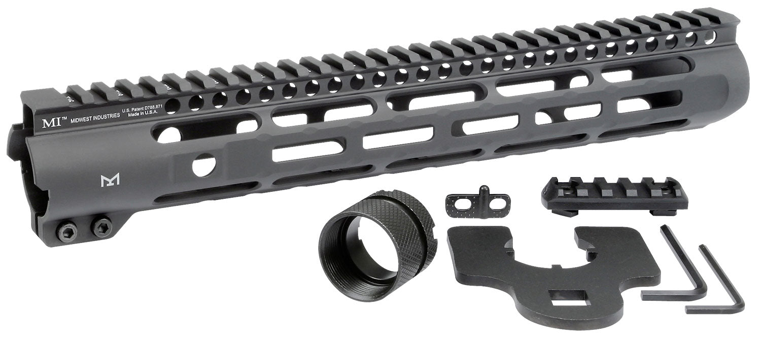Midwest Industries MISLH12625 Slimline AR-15 Black Hardcoat Anodized Aluminum/Polymer 12.625" Picatinny/M-LOK