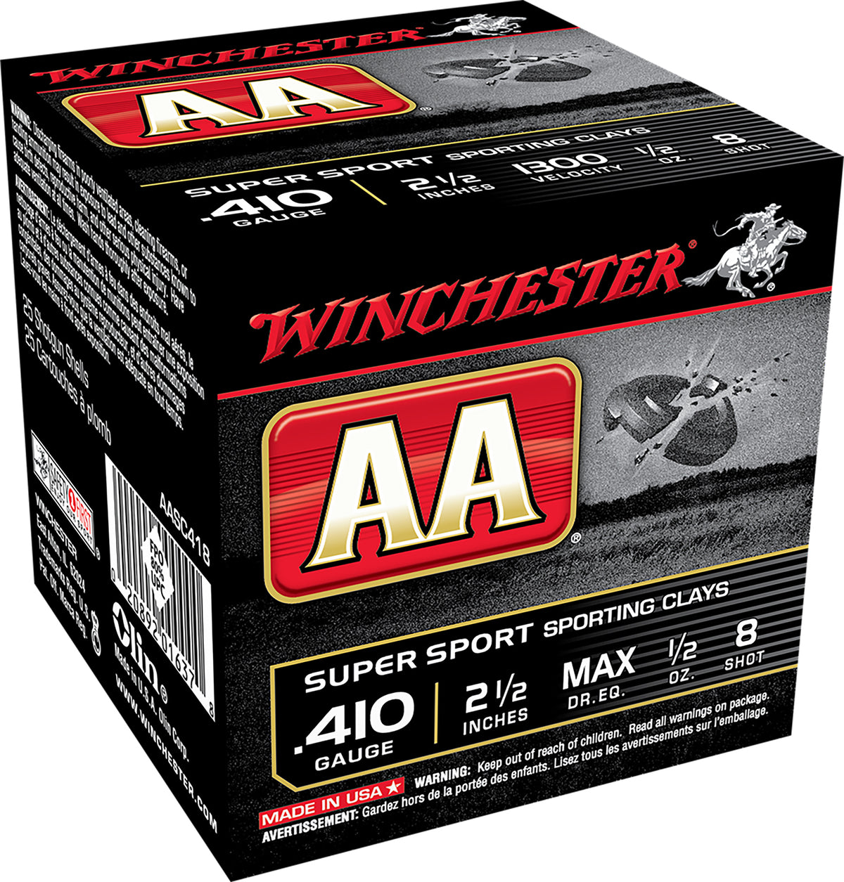 Winchester AA Supersport Sporting Clay .410 Bore 2.5 in 1/2 oz #8