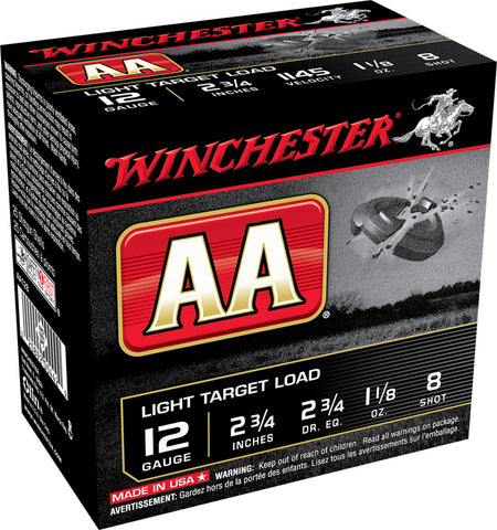 Winchester AA Target Light Target Value Pack 12 Gauge 2.75 in 1-1/8 oz #8