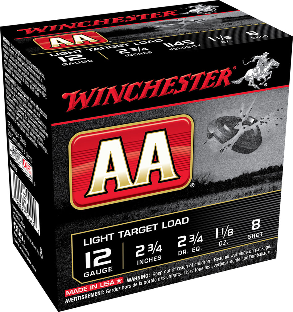 Winchester AA Target Light Target Value Pack 12 Gauge 2.75 in 1-1/8 oz #8