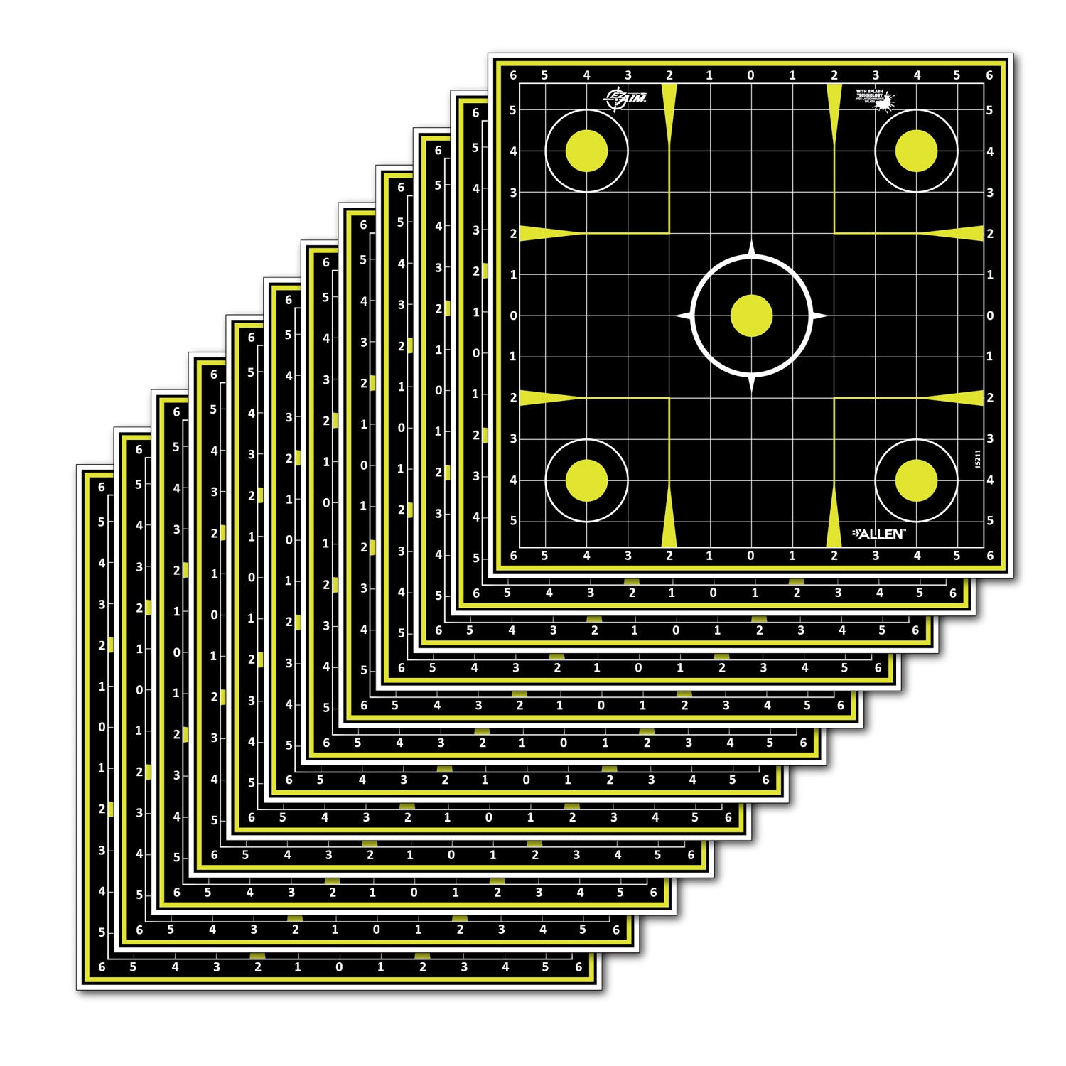 EZ-Aim 15211 Splash Reactive Sight - In - Grid Non-Adhesive 12 Pack