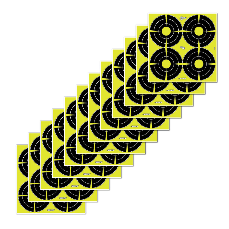 EZ-Aim 15218 Splash Reactive Target SPOT Paper Hanging 12" x 12" Black/Yellow 12 PK