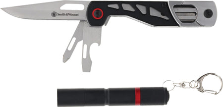 S&W KNIFE MULTITOOL KNIFE & LIGHT COMBO BLK PROMO Q3 25'<