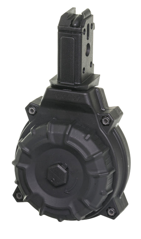 ProMag DRMA22 Standard 50rd Drum 9mm Luger Fits CZ Scorpion Black DuPont Zytel Polymer