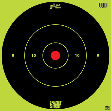 Pro-Shot 12BGREENTG5PK SplatterShot 12" Bullseye Hanging Tagboard Black/Green Impact Enhancement White 5 Pack
