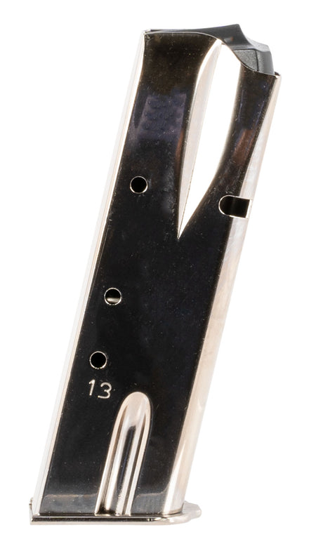 Mec-Gar MGBRHP13N Standard 13rd 9mm Luger Fits Browning Hi-Power/Springfield SA-35 Nickel Carbon Steel