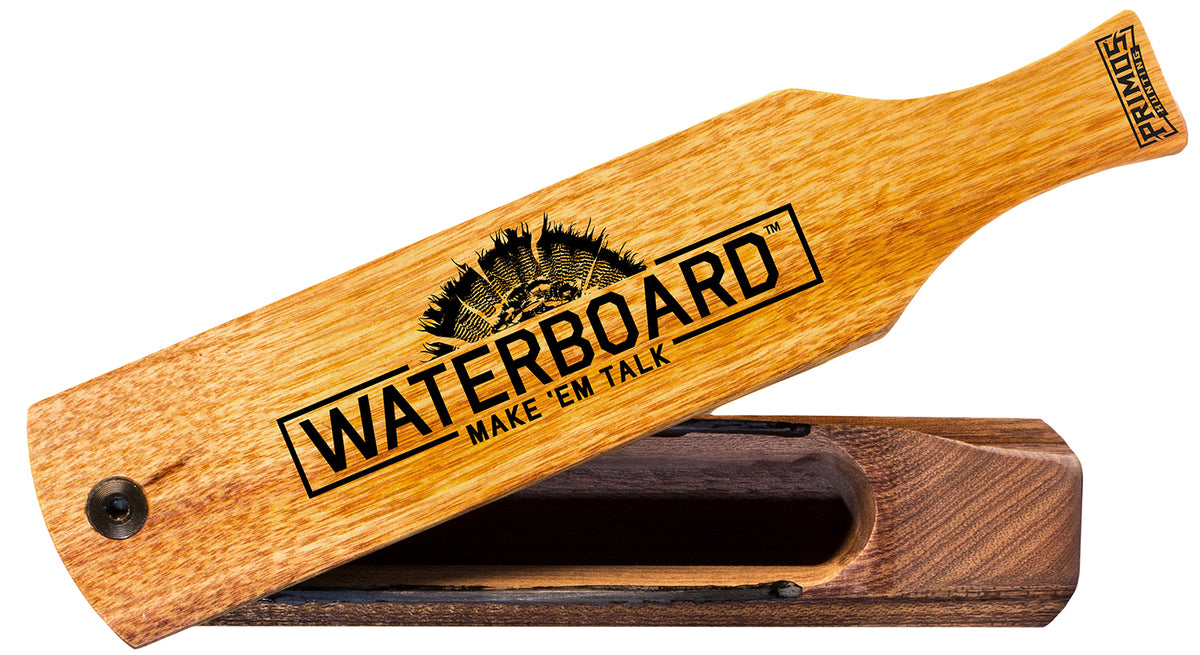 Primos PS257 Waterboard Box Call Turkey Hen Sounds Attracts Turkeys Natural Mahogany