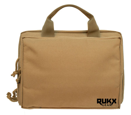 Rukx Gear ATICTDPCT Double Pistol Tan 600D Polyester Holds 2 Handguns