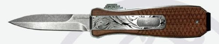 S&W KNIFE UNWAVERED OTF 3" SPEAR POINT SATIN/WOOD
