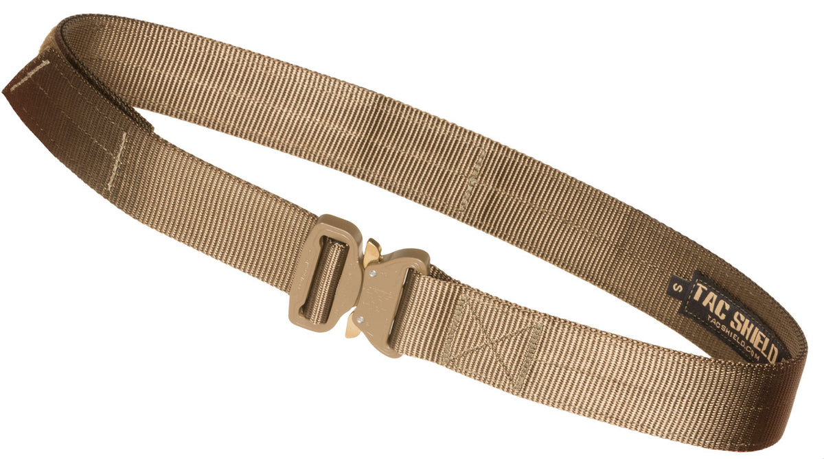 Tacshield T303MDCY Tactical Gun Belt Coyote Webbing 34-38" 1.75" Wide Buckle Closure