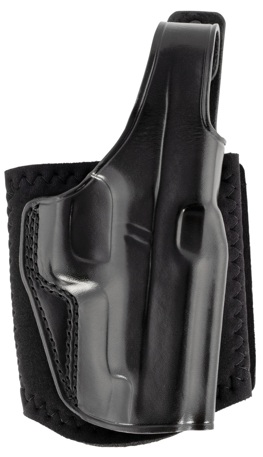 Galco AG834B Ankle Glove Size Fits Ankles up to 13" Black Leather Hook & Loop Compatible w/Glock 48/Glock 48 MOS Right Hand