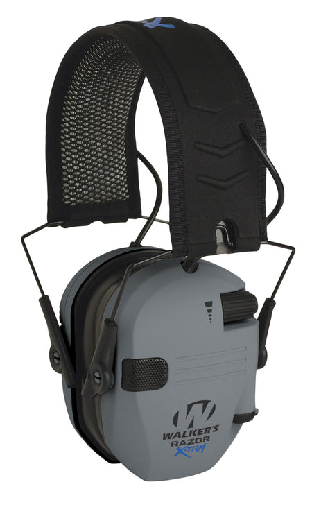 Walker's GWPXDRSEMG Razor X-TRM Digital Electronic Muff 21 dB Over the Head Gray/Black Polymer