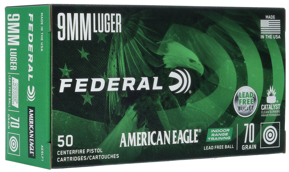 Federal 9mm Luger American Eagle 70gr Lead Free IRT Ammo