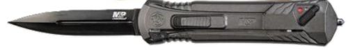 S&W M&P OTF 3.5" SINGLE EDGE SPEAR POINT BLACK/GRAY