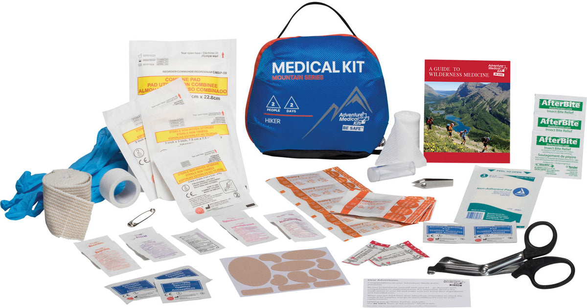 Adventure Medical Kits 01001001 Mountain Hiker Medical Kit Treats Injuries/Illnesses Water Resistant Blue 707708010019