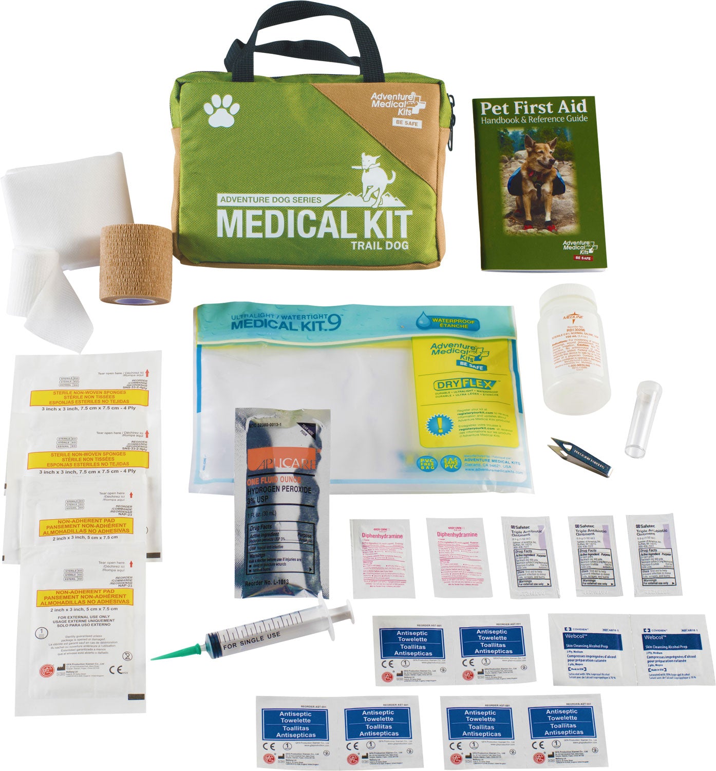 Adventure Medical Kits 01350115 Adventure Trail Dog Medical Kit Treats Injuries Green 707708050152