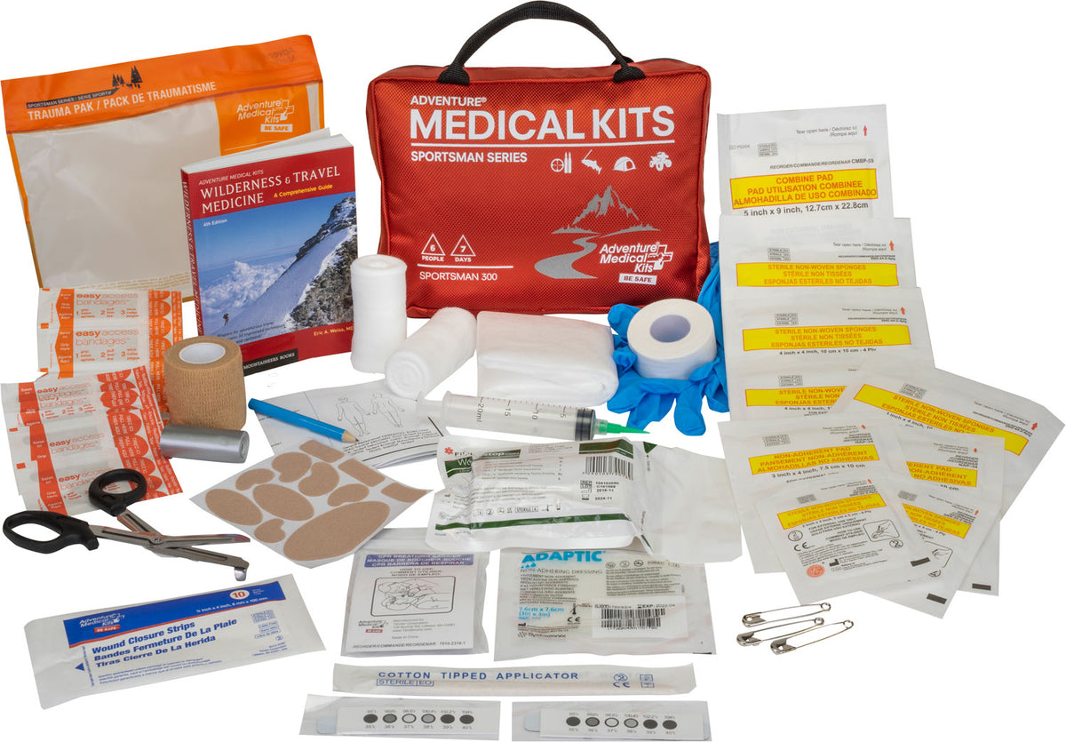 Adventure Medical Kits 01050300 Sportsman 300 Medical Kit Treats Injuries/Illnesses Waterproof Red 707708303005