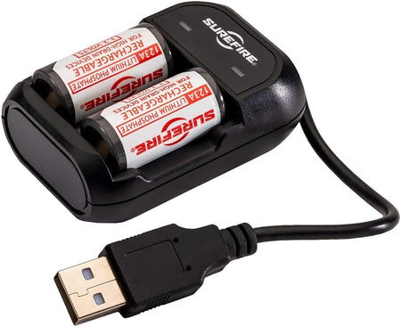 SureFire SFLFP123KIT AC/DC Wall Charger Kit CR123A