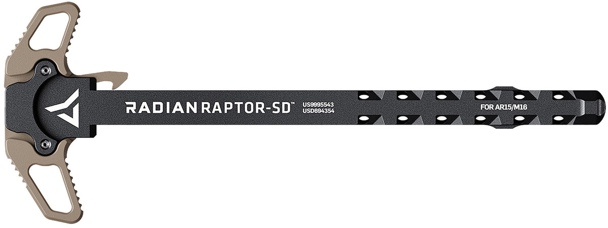 Radian Weapons R0066 Raptor SD Ambi Charging Handle, FDE, Gas Ported Shaft, Fits Mil-Spec AR-15/M16 Platform