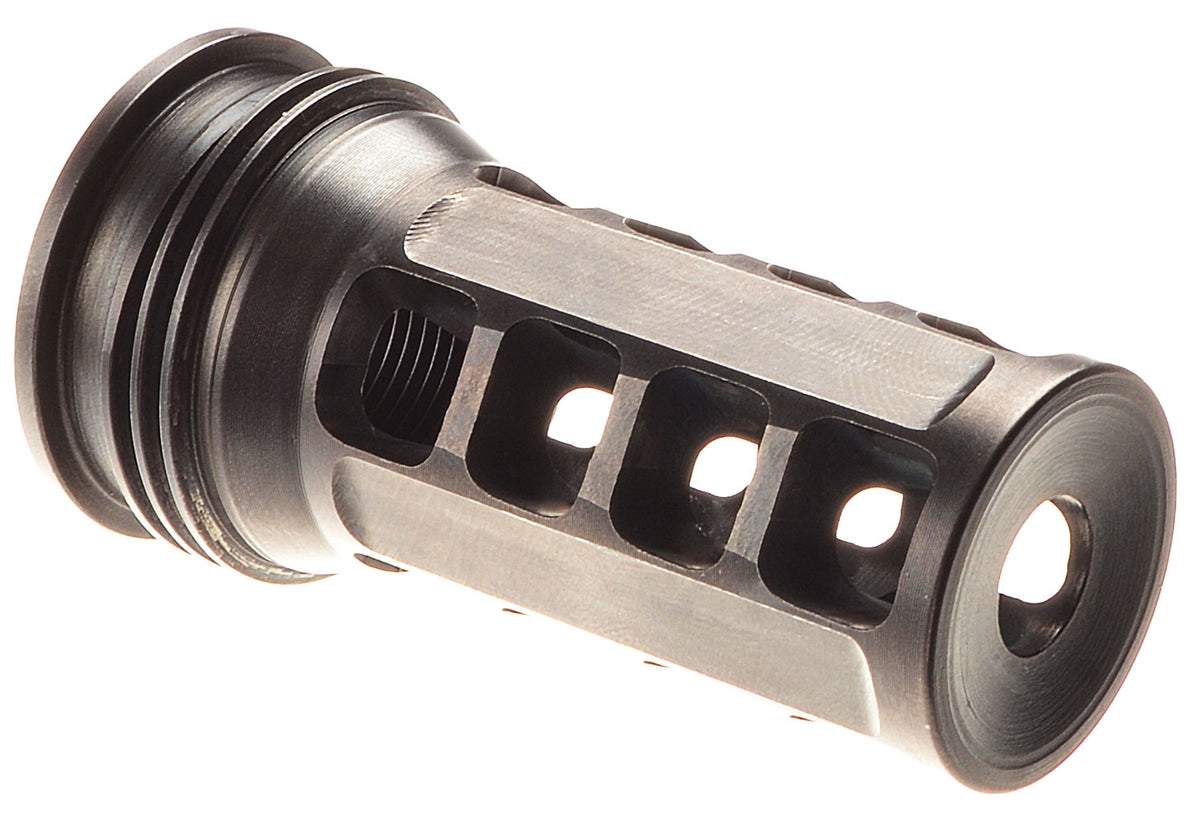 Huxwrx 1646 QD ELR Muzzle Brake Black with 5/8"-24 tpi Threads & 2.30" OAL for 338 Cal AR-Platform