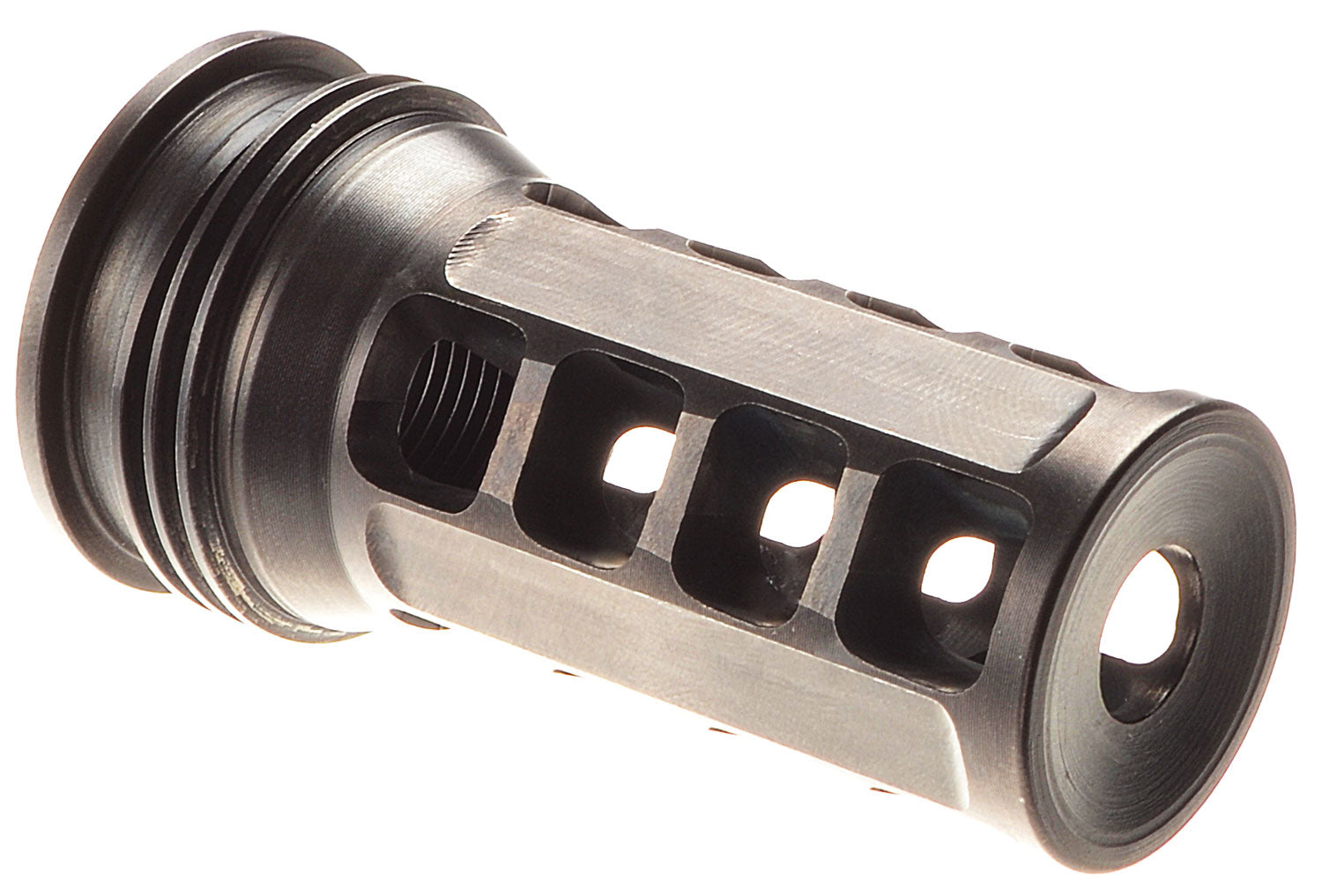 Huxwrx 1646 QD ELR Muzzle Brake Black with 5/8"-24 tpi Threads & 2.30" OAL for 338 Cal AR-Platform