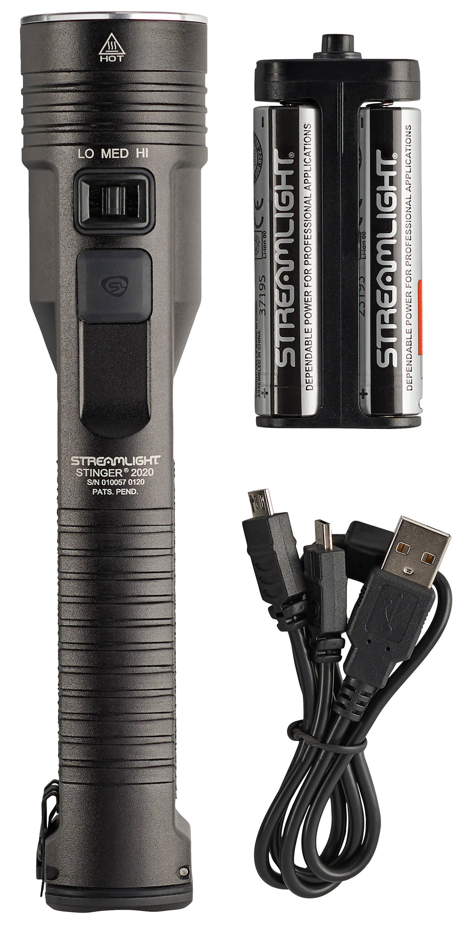 Streamlight 78100 Stinger 2020 Black Anodized 100/850/2000 Lumens White LED (No Charger)