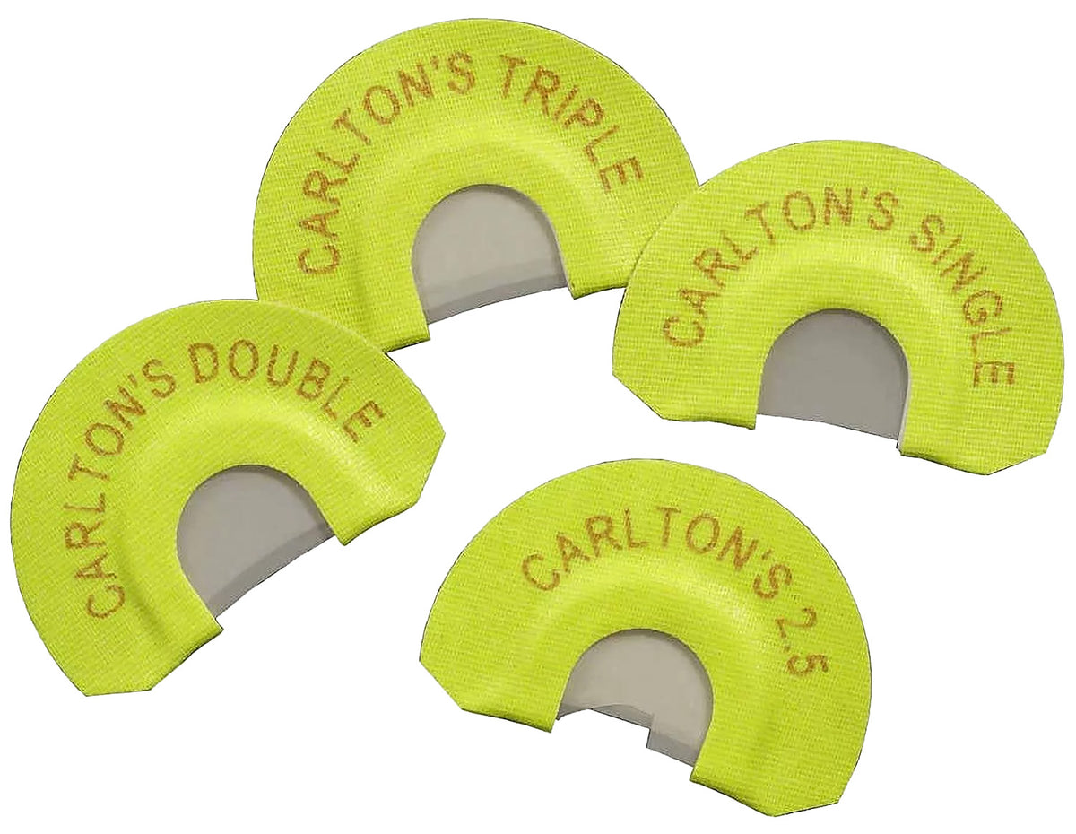 Wayne Carlton's Calls 70314 Essential Elk Diaphragm Call Single/Double/Triple/2.5 Reed Attracts Elk Yellow 4 Per Pkg