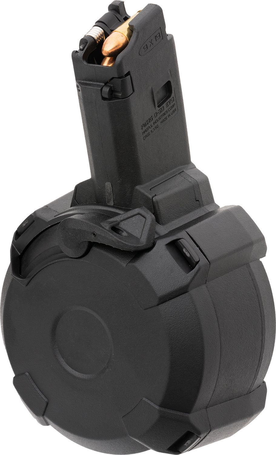 Magpul MAG1035BLK PMAG 50rd Drum 9mm Luger Fits CZ Scorpion EVO 3 S1 Black Polymer