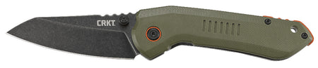 CRKT 6280 Overland 3" Folding Sheepsfoot Plain Stonewashed 8Cr13MoV SS Blade/ Green G10/SS Handle Includes Pocket Clip