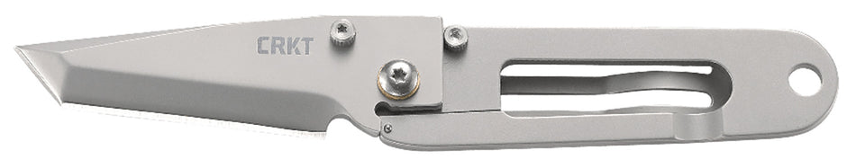 CRKT 5500 K.I.S.S. 2.25" Folding Tanto Plain Bead Blasted 3Cr13MoV SS Blade/Bead Blasted Stainless Steel Handle Includes Pocket Clip
