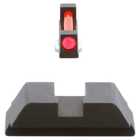 AmeriGlo GFT113 Range Series Sight Set for Glock Red Fiber Optic Front Sight-Black Rear Sight