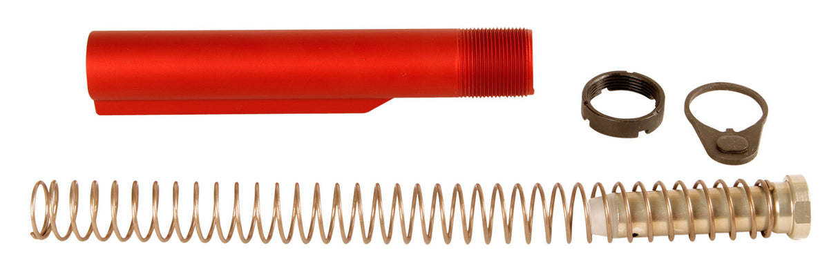 LBE Unlimited MILBUFKTRED Mil-Spec Buffer Tube Kit 6 Position AR-15 Red