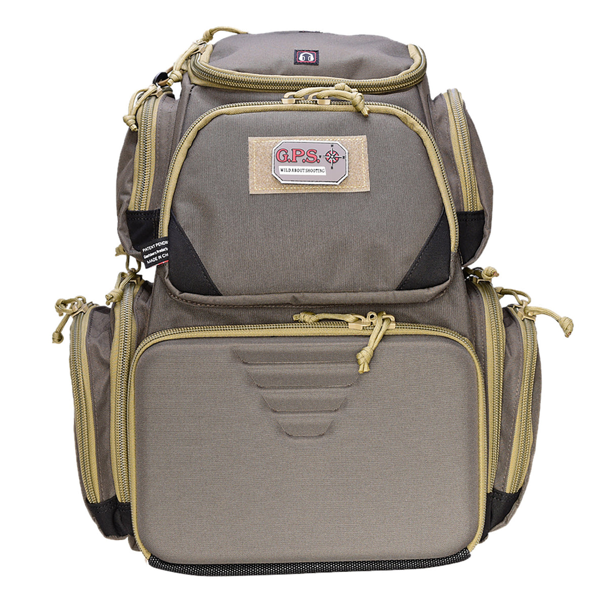 GPS Bags 1611SC Sporting Clays Backpack Olive w/Visual ID Storage System, Lockable Zippers, Storage Pockets, Pull-Out Rain Cover