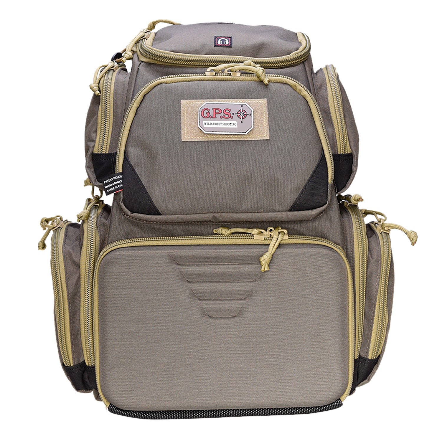 GPS Bags 1611SC Sporting Clays Backpack Olive w/Visual ID Storage System, Lockable Zippers, Storage Pockets, Pull-Out Rain Cover