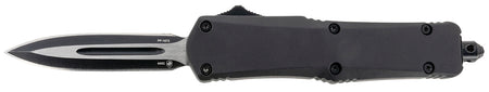 Templar Knife SBR131 Gen II Small 2.69" OTF Dagger Plain Black Oxide Stonewashed 440C SS Blade, 4.31" Black Aluminum/Rubber Handle, Glass Breaker