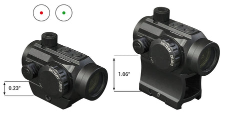 Konus 7217 Nuclear Matte Black 1x22mm 3 MOA Dual (Red/Green) Illuminated Dot Reticle Features Dual Mounting System