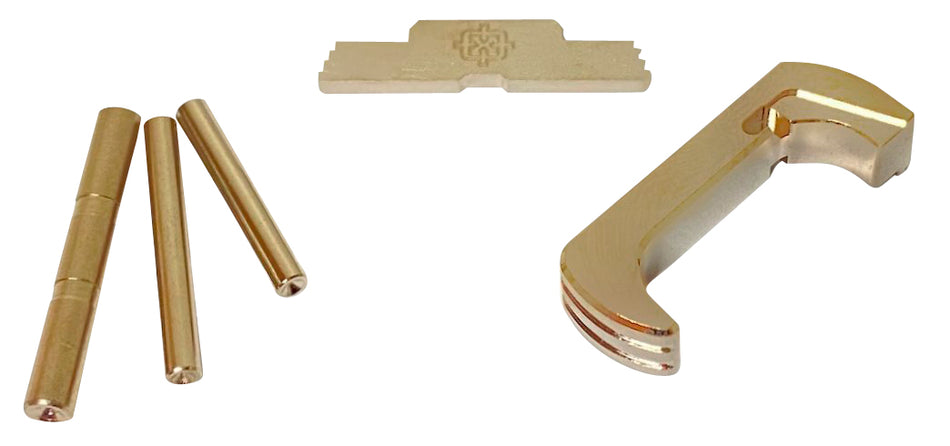 Cross Armory CRG5OKSV 3 Piece Kit Extended Compatible w/Glock 17/19/26/34 Gen5 Silver Anodized Steel/Aluminum