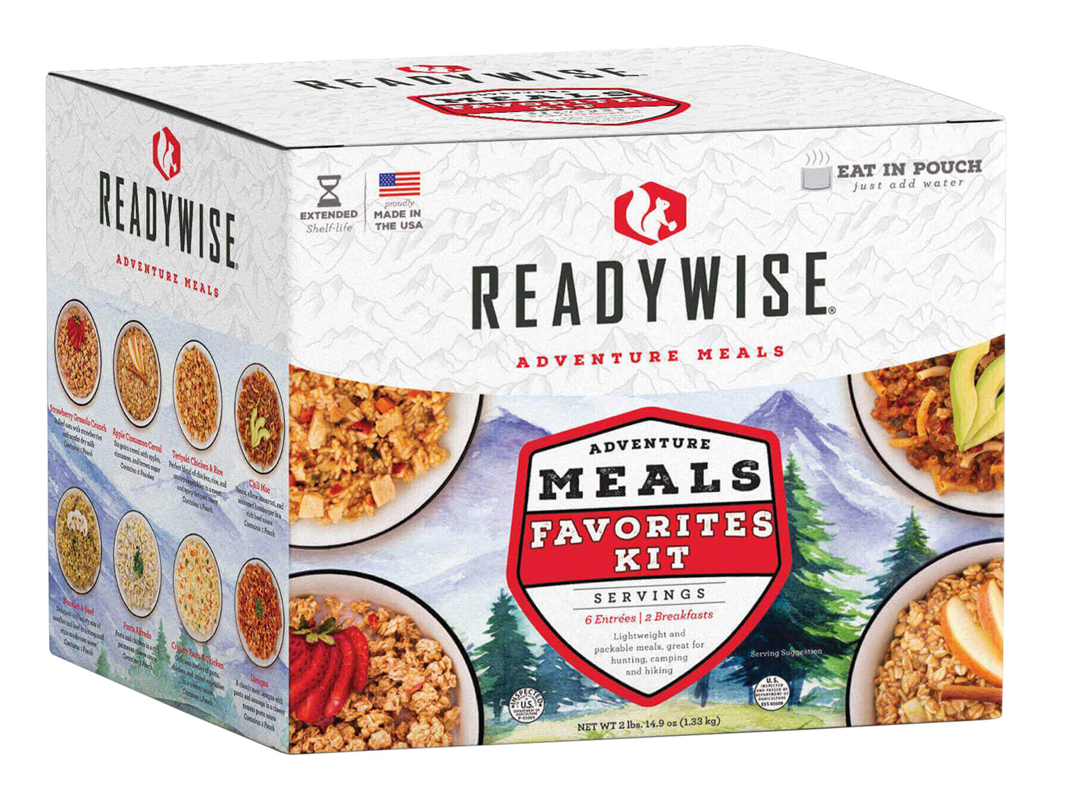 ReadyWise RW05913 Outdoor Food Kit Meal Favorites Kit 9 Servings Includes 6 Entrees and 3 Breakfasts 851238005530
