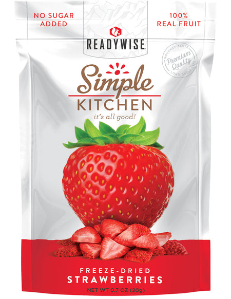 ReadyWise SK05006 Simple Kitchen Freeze Dried Fruit Strawberry 1 Serving Pouch 6 Per Case 851238005681