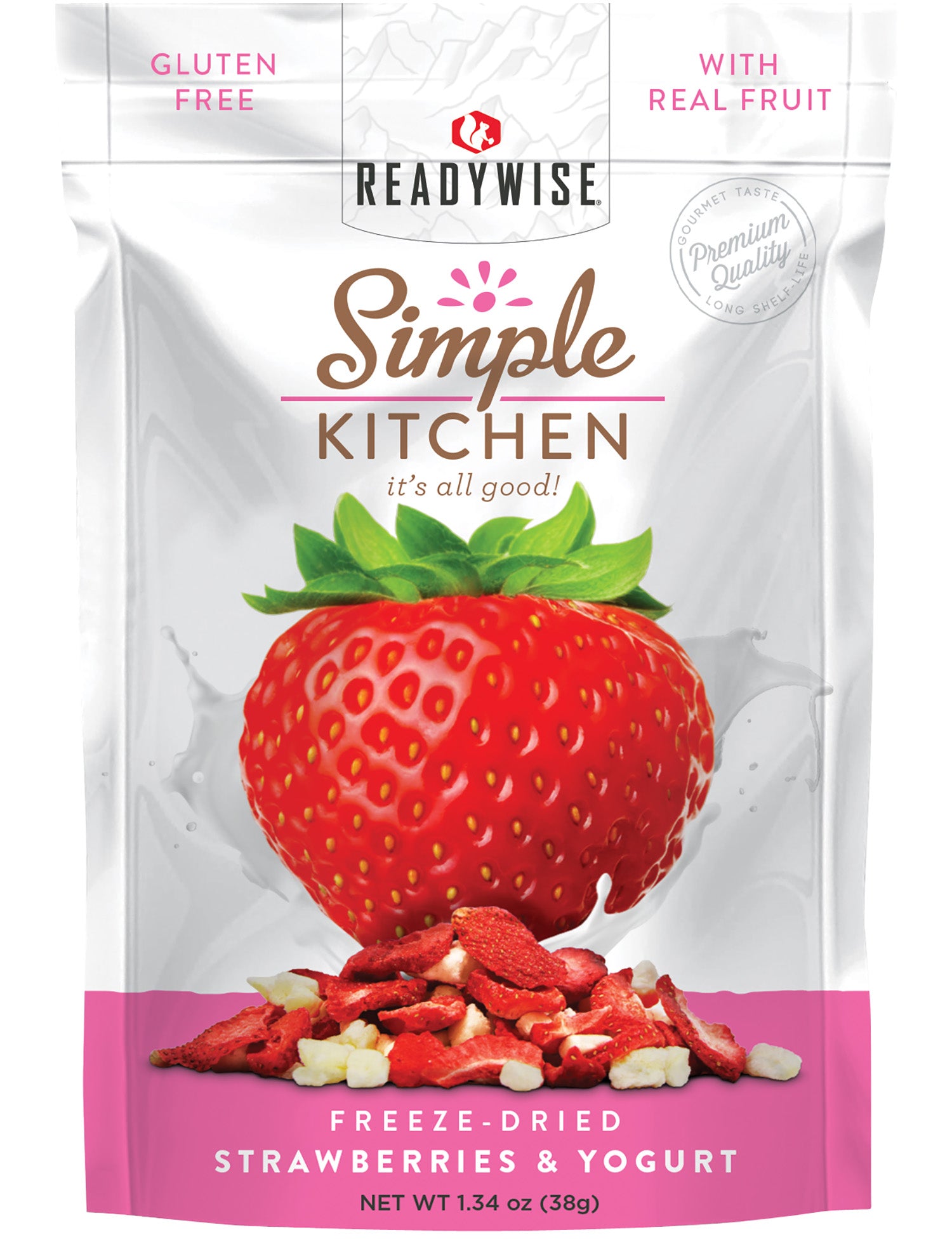 ReadyWise SK05913 Simple Kitchen Freeze Dried Fruit Strawberry Yogurt Tart 1 Serving Pouch 6 Per Case 855491007161