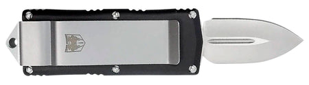 CobraTec Knives BLKOTFMC Money Clip 1.75" OTF Plain D2 Steel Blade/Black Aluminum Handle Includes Pocket Clip